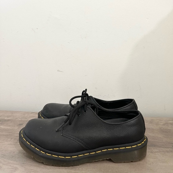 Doc Martens 1461 Virginia Leather Shoes in Black Womens Size 5 - Picture 1 of 8